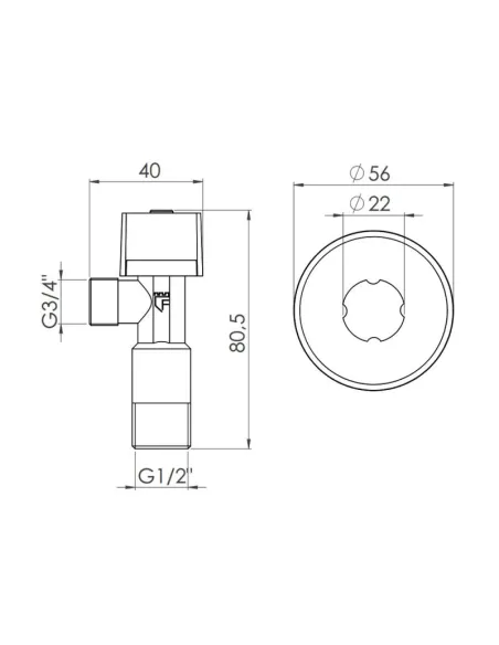Приладовий кран кульовий SD Forte SF340W1520 1/2 х 3/4 дюйми - 2
