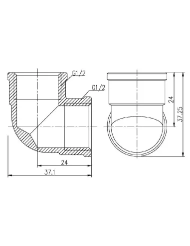 Кутник латунний SD Forte ВВ SF36815 1/2 дюйма - 2