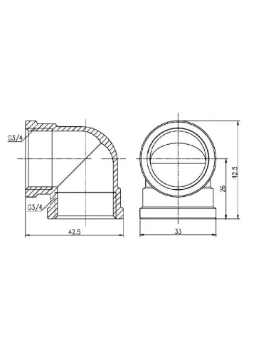 Кутник латунний SD Forte ВВ SF36820 3/4 дюйма - 2