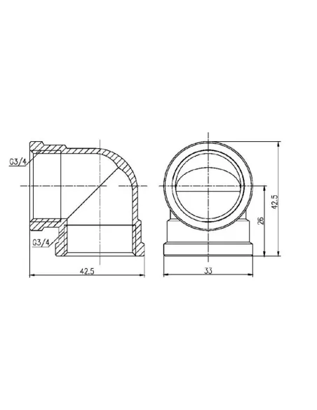 Кутник латунний SD Forte ВВ SF36820 3/4 дюйма - 2