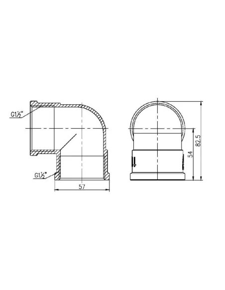 Кутник латунний SD Forte ВВ SF36840 1 1/2 дюйма - 2