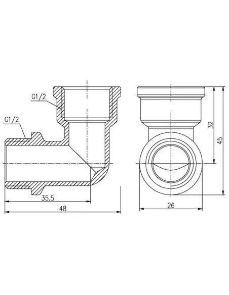 Кутник латунний SD Forte ВН SF37215 1/2 дюйма - 2