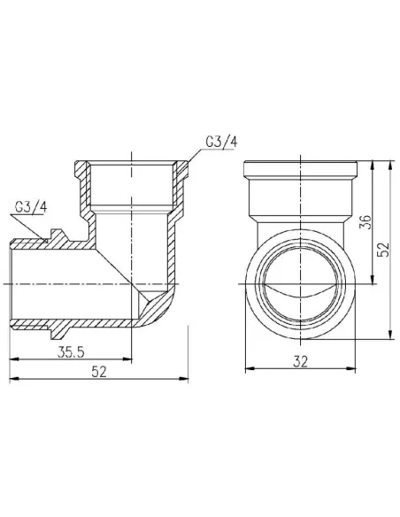 Кутник латунний SD Forte ВН SF37220 3/4 дюйма - 2