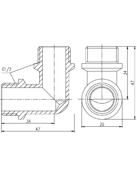 Кутник латунний SD Forte ПН SF37315 1/2 дюйма - 2 Кутник латунний SD Forte ПН SF37315 1/2 дюйма - 2