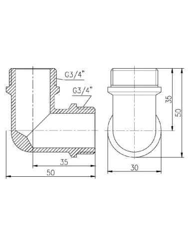 Уголок латунный SD Forte НН SF37320 3/4 дюйма - 2