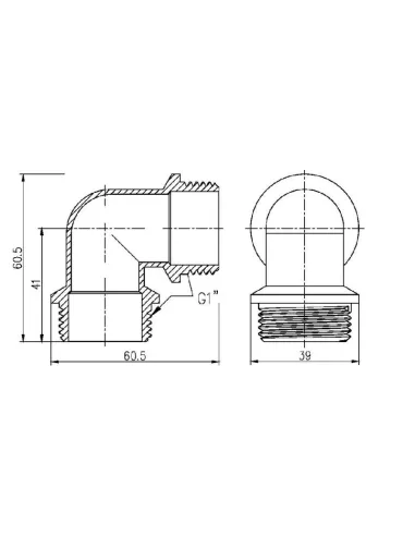 Кутник латунний SD Forte ПН SF37325 1 дюйм - 2