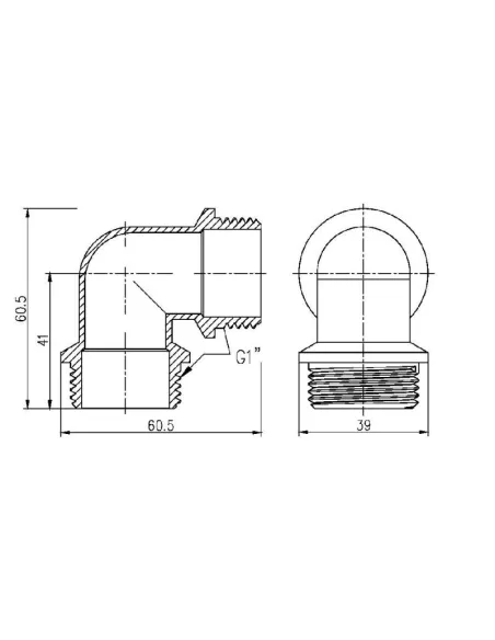 Уголок латунный SD Forte НН SF37325 1 дюйм - 2