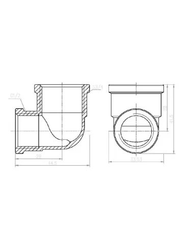 Уголок латунный редукционный SD Forte ВВ SF3692015 1/2 х 3/4 дюйма - 2