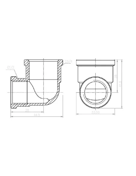 Кутник латунний редукційний SD Forte ВВ SF3692015 1/2 х 3/4 дюйми - 2