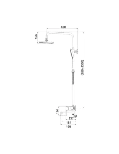 Душова система з виливом Q-Tap Grand QTGRACRM1004 Chrome - 2