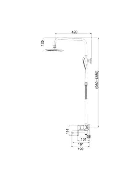 Душова система з виливом Q-Tap Grand QTGRACRM1004 Chrome - 2