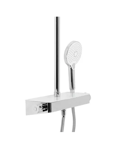 Душевая система с термостатом Q-Тap Sloup QTSL57T105VOGC, хром, белая - 6