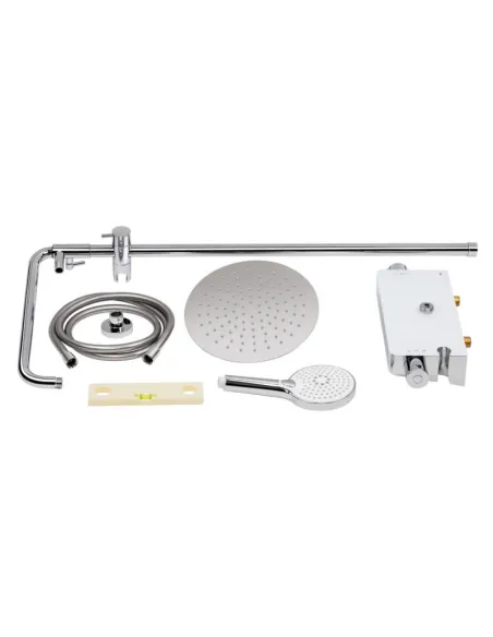 Душевая система с термостатом Q-Тap Sloup QTSL57T105VOGC, хром, белая - 10