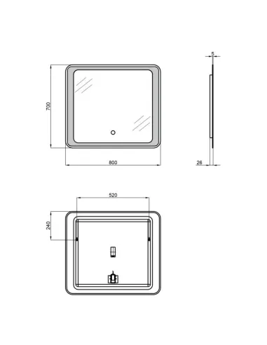 Дзеркало для ванної кімнати Q-Tap Leo QT117814187080W, з LED - підсвічуванням - 2