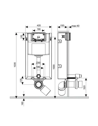 Инсталляция для унитаза Q-Tap Nest QT0134M429, 6 л - 2