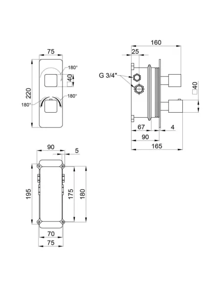 Змішувач для душу прихованого монтажу Q-Tap Votice QTVOT65T105NGC Chrome - 2