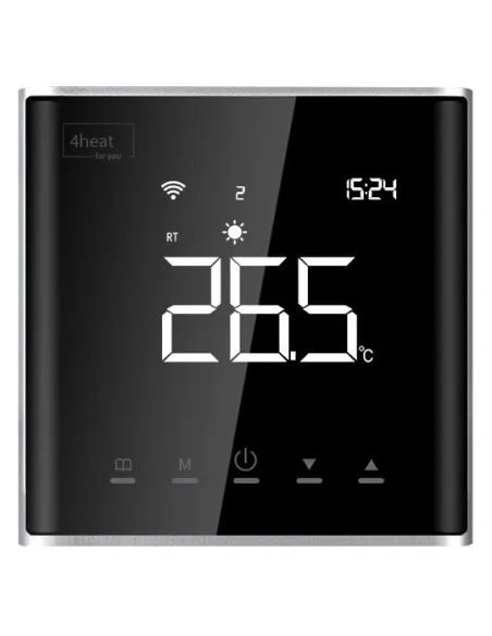 Терморегулятор для теплого пола 4Heat AE-669 серебро сенсорный с Wi-Fi - 1