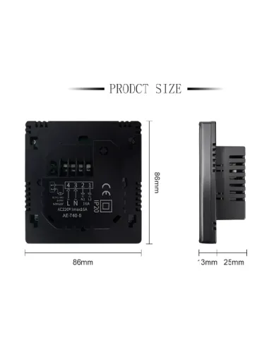 Терморегулятор для теплого пола 4Heat AE-669 золото сенсорный с Wi-Fi - 6