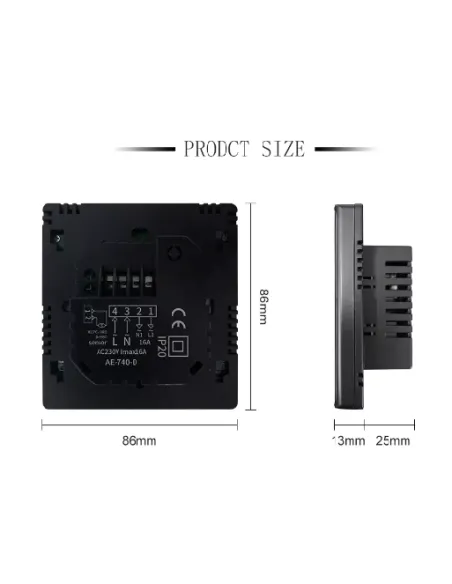 Терморегулятор для теплого пола 4Heat AE-669 золото сенсорный с Wi-Fi - 6