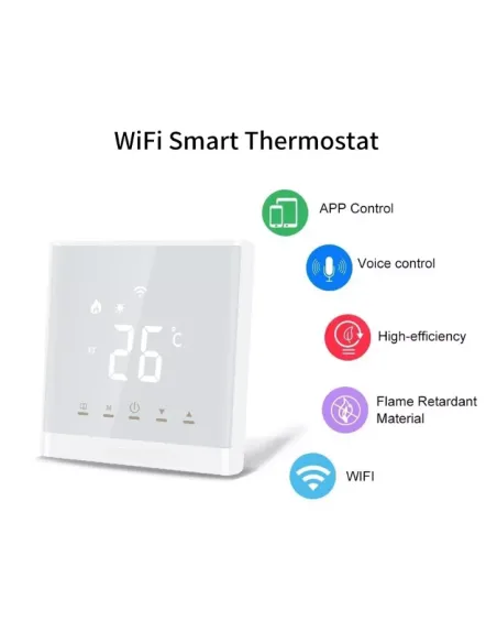 Терморегулятор для теплої підлоги 4Heat AE667 білий сенсорний з WiFi - 3