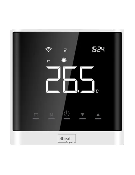 Терморегулятор для теплої підлоги 4Heat AE-668W білий сенсорний з WiFi - 1