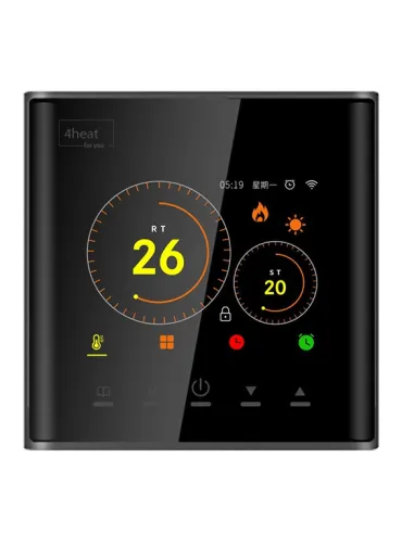 Терморегулятор для теплої підлоги 4Heat AE-740 чорний, кольоровий дисплей, сенсорний з WiFi - 1