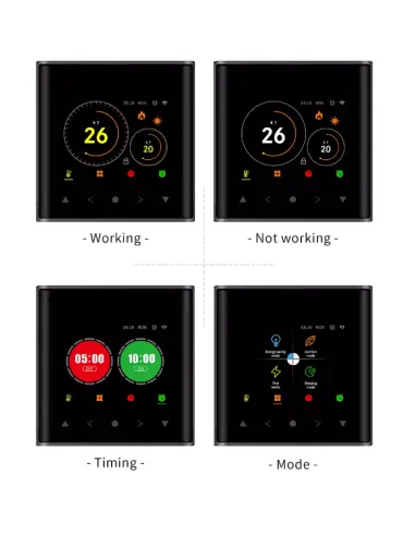 Терморегулятор для теплого пола 4Heat AE-740 черный, цветной дисплей, сенсорный с WiFi - 4