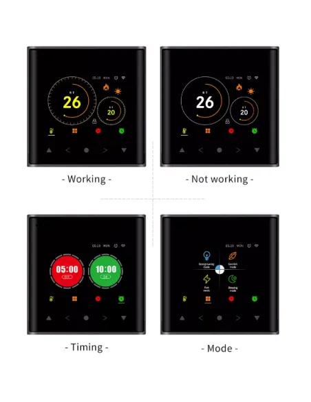 Терморегулятор для теплого пола 4Heat AE-740 черный, цветной дисплей, сенсорный с WiFi - 4