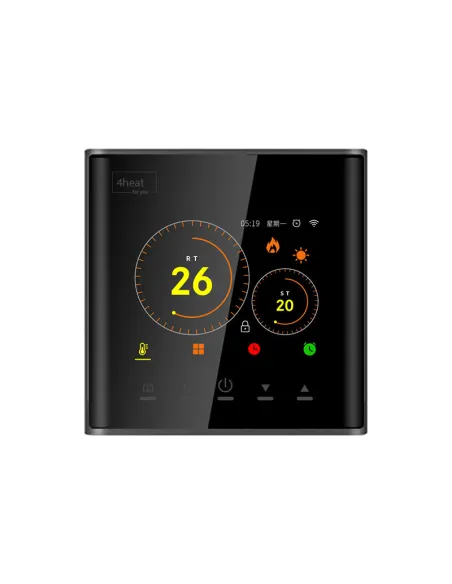 Терморегулятор для теплого пола 4Heat AE-740 черный, цветной дисплей, сенсорный с WiFi - 5