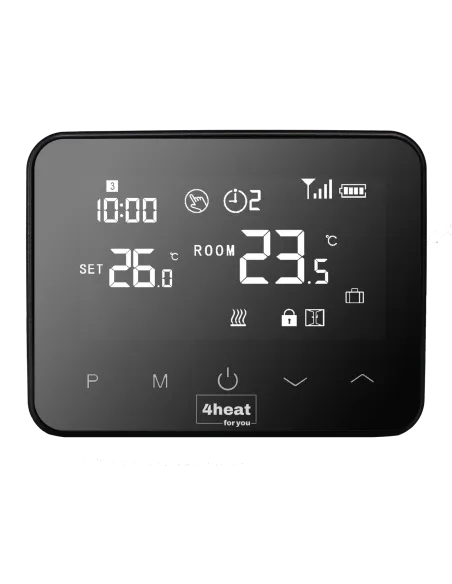 Терморегулятор для котла 4Heat WT-20 черный сенсорный беспроводной программатор с WiFi - 1