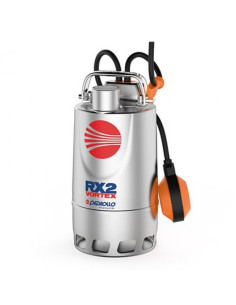 Дренажный насос Pedrollo RX 2/20 VORTEX (для загрязненной воды, трехфазный, нержавеющая сталь, поплавковый выключатель) - 1