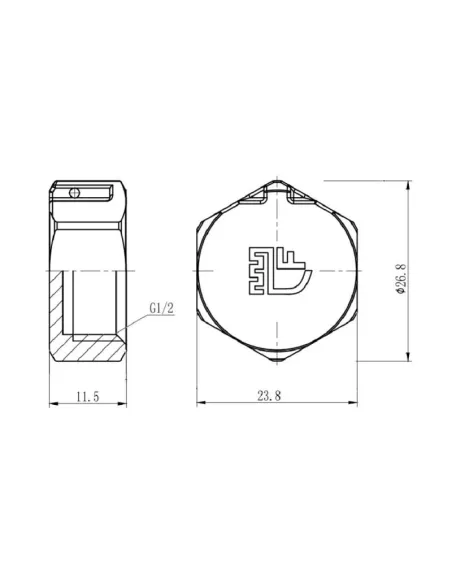 Заглушка латунная SD Forte ВР SF35215 1/2 дюйма - 2