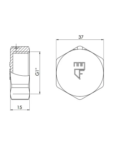 Заглушка латунная SD Forte ВР SF35225 1 дюйм - 2