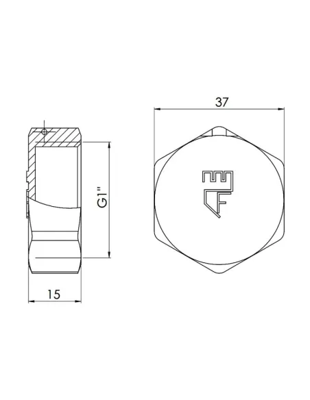 Заглушка латунная SD Forte ВР SF35225 1 дюйм - 2