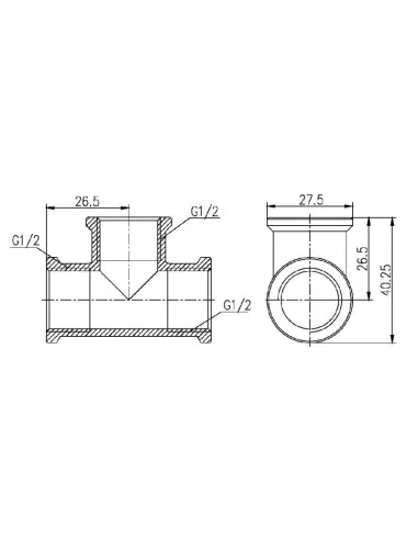 Тройник латунный SD Forte ВВ SF36115 1/2 дюйма - 2