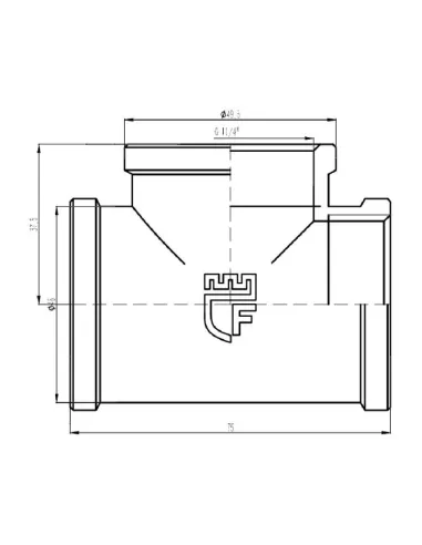 Тройник латунный SD Forte ВВ SF36132 1 1/4 дюйма - 2