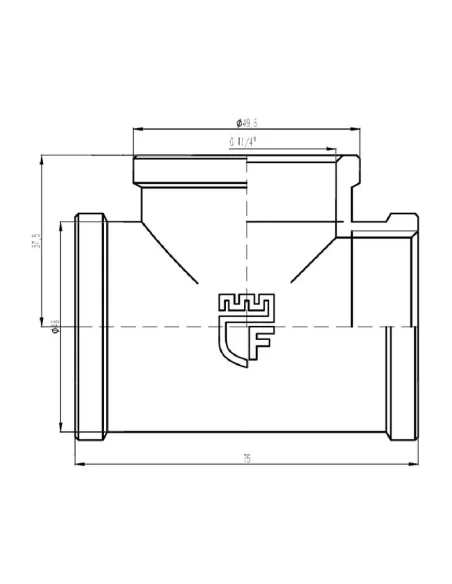 Тройник латунный SD Forte ВВ SF36132 1 1/4 дюйма - 2