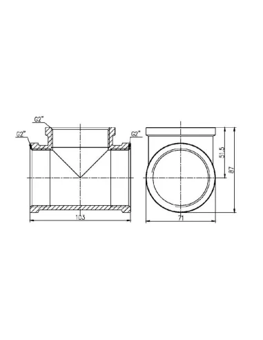 Тройник латунный SD Forte ВВ SF36150 2 дюйма - 2