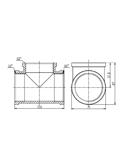 Тройник латунный SD Forte ВВ SF36150 2 дюйма - 2