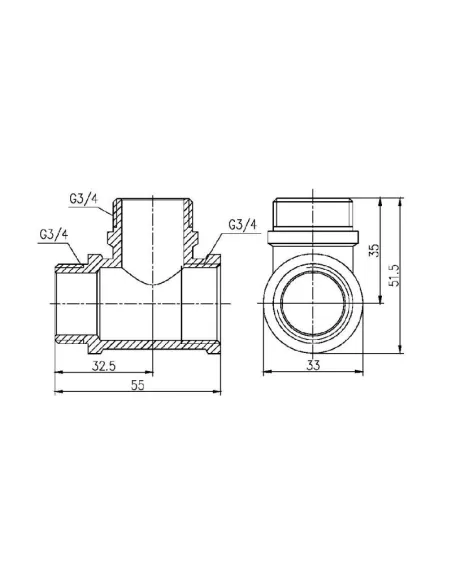 Тройник латунный SD Forte ВНН SF36520 3/4 дюйма - 2 Тройник латунный SD Forte ВНН SF36520 3/4 дюйма - 2