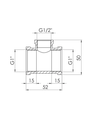 Тройник редукционный SD Forte ВВ SF362251525 1 х 1/2 х 1 дюйм - 2