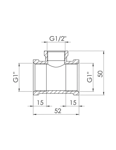 Тройник редукционный SD Forte ВВ SF362251525 1 х 1/2 х 1 дюйм - 2