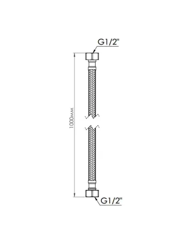 Шланг для подвода воды SD Forte ВВ SF391W100 латунь, 1,0 м - 2