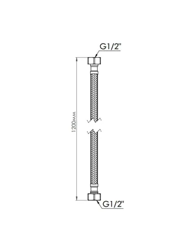 Шланг для подвода воды SD Forte ВВ SF391W120 латунь, 1,2 м - 2