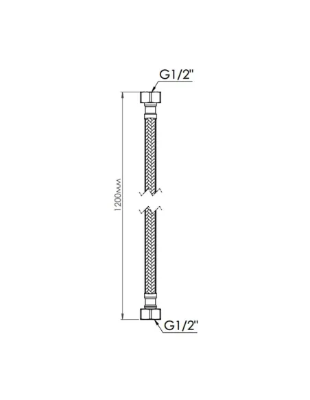 Шланг для подвода воды SD Forte ВВ SF391W120 латунь, 1,2 м - 2