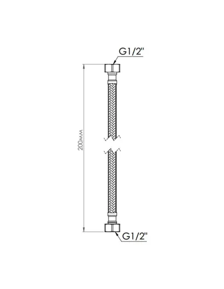 Шланг для подвода воды SD Forte ВВ SF391W20 латунь, 0,2 м - 2