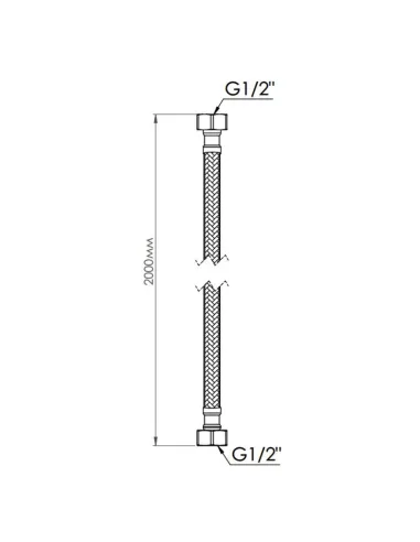 Шланг для подвода воды SD Forte ВВ SF391W200 латунь, 2 м - 2
