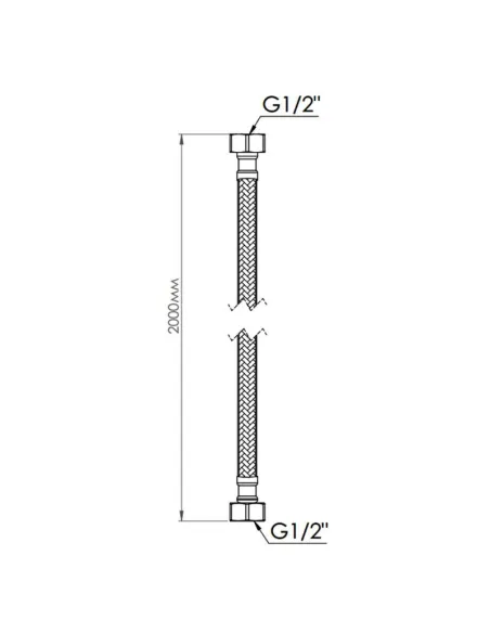 Шланг для подвода воды SD Forte ВВ SF391W200 латунь, 2 м - 2