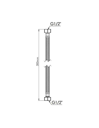Шланг для подвода воды SD Forte ВВ SF391W30 латунь, 0,3 м - 2