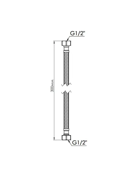 Шланг для подвода воды SD Forte ВВ SF391W30 латунь, 0,3 м - 2